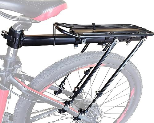 COMINGFIT® 100kg Capacity Adjustable Bike Luggage Cargo Rack-Super Strong Upgrade Bike Luggage Carrier 4-Strong-Leg Bicycle Cargo Carrier
