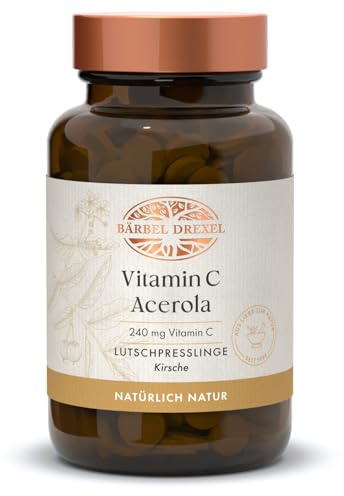 Acerola Bioaktiv Lutschtabletten Natürliches Vitamin C (136 Stk) 100% Vegane Herstellung Deutschland Vegan Natürliche Bioflavonoide Naturheilkunde BÄRBEL DREXEL®