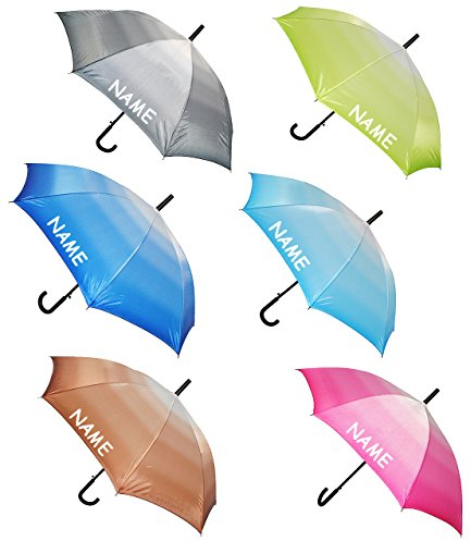 alles-meine.de GmbH 1 Stück Automatik - Regenschirm - einfarbig - Batik - Regenbogen - incl. Name - ø 110 cm - Schirm - Stockschirm für - Herren/Erwachsene - Partnerschir..