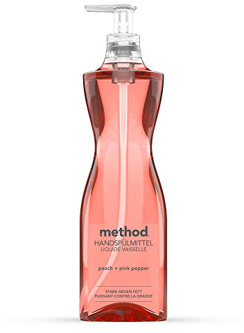 Method Hand Washing Up Liquid Peach + Pink Pepper (532 ml), Sustainable Washing Up Liquid, No Animal Testing & Vegan Friendly, Plant Based