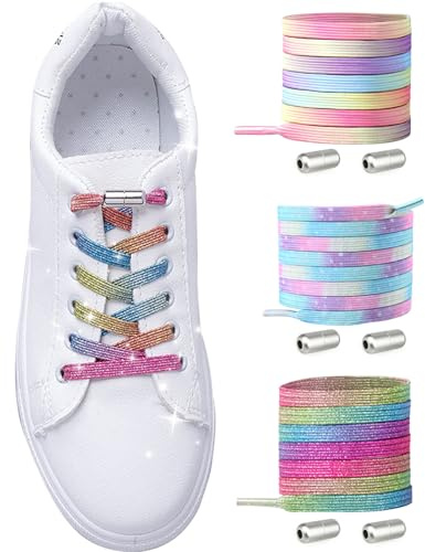 Elastische Schnürsenkel Ohne Binden | Elastische Schnürsenkel kinder Erwachsene - Gummi Schnürsenkel Schuhbänder Schnellverschluss Schnürsenkel Ohne Binden mit Metallkapsel für Sneaker, Laufschuhe