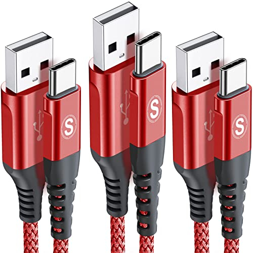 sweguard USB C Kabel 3.1A [3Stück 3m+2m+1m] Schnellladung,Ladekabel USB C Type C Nylon Ladekabel Samsung Schnellladekabel für i Phone 17 16 15 Pro Max,Samsung S25 S24 S23 S22 zu S8,Note20,A71/A70,M31