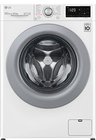 LG F4WV301S4WA Lavadora Inteligente, Carga Frontal, AI Direct Drive, con Vapor, 1400 RPM, Lavadora LG Serie 300, Color Blanco, 10.5 kg