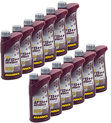 Kühlerfrostschutz Kühlmittel Konzentrat MANNOL AF13++ Antifreeze 12 X 1 Liter -40°C rot