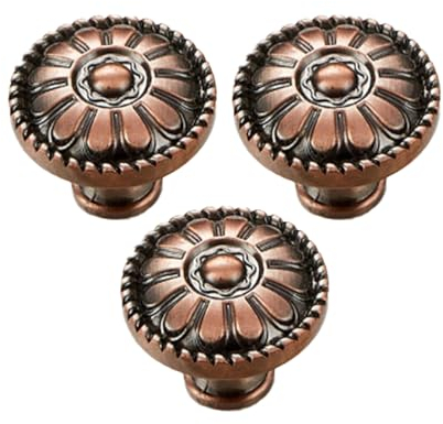 DOITOOL Europäischer Stil Schrankgriff 3 Stück Runder Vintage Möbelgriff Aus Naturholz Für Schubladen Und Küchenschränke Stilvolles Design