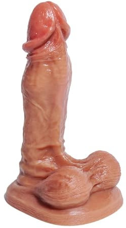 Dildo in silicone realistico da 17.5cm con diametro di 3.5cm - Stimolazione del punto G e gioco a mani libere Scelta amichevole per principianti per donne - Piccolo dildo per il gioco anale