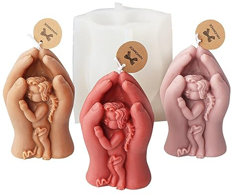 Xidmold Engel Baby in der Hand Silikonform Kerzenform, 3D Hand Silikon Formen für Fondant, Sojawachs Kerzen, Seife, Gips, Epoxidharz, Handwerk