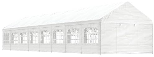 ZEYUAN Pavillon mit Dach Weiß 17,84x4,08x3,22 m Polyethylen, Gartenpavillon, Faltpavillon, Pergola, Partyzelt, Standmarkise, Sonnenzelt, Garten Pavillion, Grillpavillon 3155492