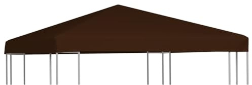Hovothy Toit de Rechange pour Tonnelle 310 g/m² 3x3 m Marron Toile de Toit de Chapiteau Fermetures Autoagripantes Faciliter l'installation Toile Supérieure de Gazebo Jardin Imperméable à l'eau