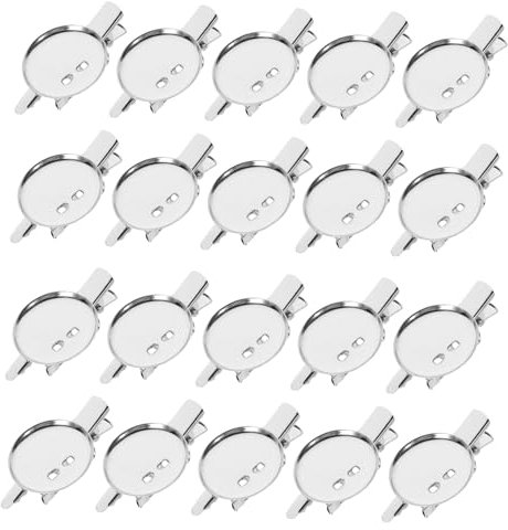 COLLBATH 20st Zubehör Zur Broschenherstellung Brosche Grundfassung Blanko-pins Zum Personalisieren Broschennadeln Zum Basteln Einfassungsfächer Broschenlünetten-rohlinge Clip Diy Leer Malen