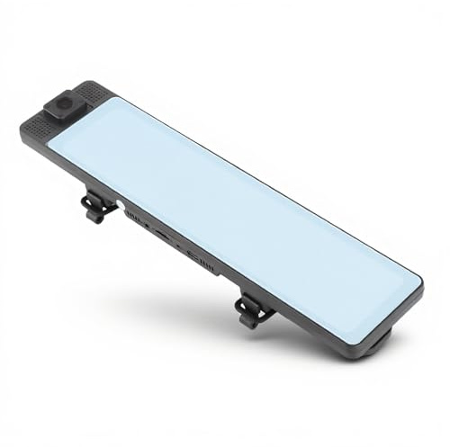 Cámara de Espejo Retrovisor de 3 Canales, Cámara de Tablero de Espejo Triple con Pantalla Táctil Completa 4K, Gran Angular de 180°, con Sensor G, WiFi Incorporado, Visión