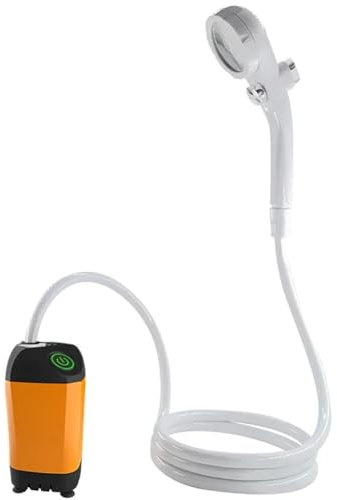 VoOqo Portable Outdoor Camping Shower, Camping Shower Pump, Smart Digital Display, Extended Battery Life, Rechargeable Shower Head And Folding Bucket, Suitable For Camping And Hiking