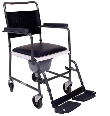 Nordic ProStore Duschrollstuhl - Ergonomisch wasserabweisend Toilettenstuhl für Senioren, Fahrbar Toilettenstühle mit Rollen, Leichtgewicht Badestuhl für verschiedene Bedürfnisse, Langlebig Duschstuhl