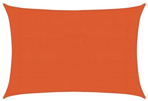 vidaXL Toldo de Vela Rectangular HDPE Naranja 160 g/m² 3x5 m, Vela de Sombra de Sol, Vela de Sombra, toldo de Patio, Vela de Sombra Solar