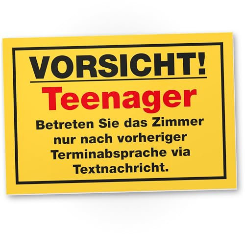 DankeDir! Teenager - Kunststoff Schild 30 x 20 cm - Geschenkidee Teenie Spruch Zimmer Türschild Jungen & Mädchen Jugendzimmer - Dekoration Deko Geschenk Idee Jugendliche Tür Deko Geburtstag