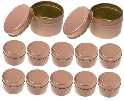 GARVALON 12stücke Metallkerzendosen Leer Mit Deckel DIY-kerzenbehälter Aus Weißblech Kleine Kerzengläser Für Kerzenherstellung Leere Kerzendosen Für Wohndekoration