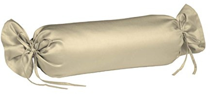 liebling Kissenhülle Nackenrolle Interlock Jersey 40 x 15 cm, Farbe beige, Kissenbezug aus 100% Baumwolle, edler Glanz, waschbar 60 Grad, Ökotex 100