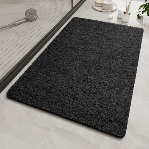 SIXHOME Duschmatte rutschfest 80x80cm Massage Strukturierte Antirutschmatte dusche Weiche Luffa Anti Schimmel PVC rutschfeste Duschmatte passen unter die Tür Badvorleger für Dusche Schwarz