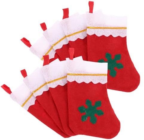 CIMAXIC 24-teiliger Sockenanhänger Aus Stoff Weihnachtsbaumanhänger Zum Aufhängen Hängesocke Als Geschenkhalter Für Weihnachten