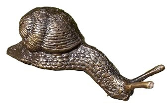 Generisch Bronze-Skulptur Schnecke | klein | nach unten kriechend | 10x3x5cm | Tierfigur aus Bronze handgefertigt