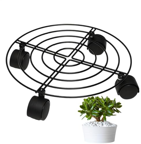 Standpflanze mit Rad - Pflanzenrollen, multifunktionales rundes Dringing Botser | Hochleistungsblumenauto, Blumenauto, weicher Gartenschieber, Terrasse, 10.63x10.63x2,36 Zoll
