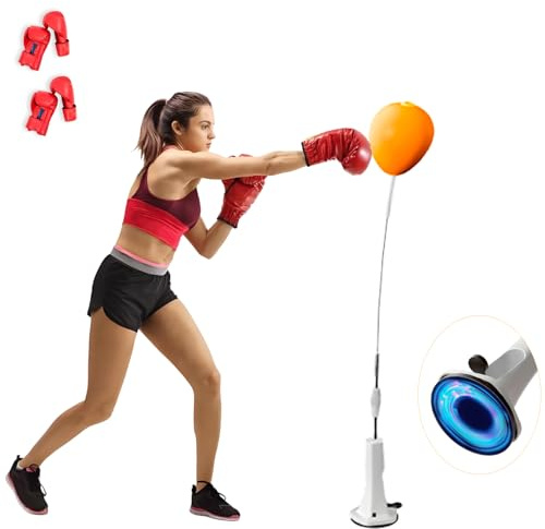 Reflex Bag, Punching Bag with Stand, Boxing Bag for Teens and Adults,Adjustable Boxing Ball with Suction Cup Base,Suitable for Fitness,Family Parent-Child Training Sports