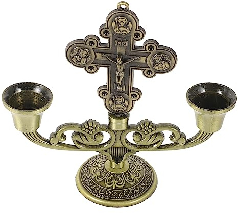 Ciieeo Double-Headed Candle Holder Zinc Alloy Candlestick Decorative Table Centerpiece for Home Dining Birthday Parties and Candlelight Dinners