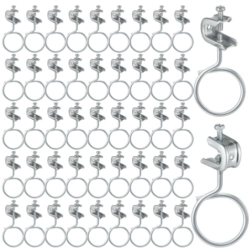 AOKLIT 100Pack 1/4 x 20 Beam Clamp Steel Small C Clamps with Screws Rings, Metal Cable Clamp with 2 Inch Threaded Bridle Rings Hangers for Electricians, Pipe, Supports up to 75 lbs