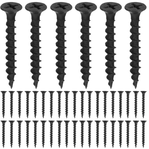 SHINEOFI Lot de 100 vis à bois longues pour cloison sèche - Résistantes à l'usure - Avec boîte de rangement