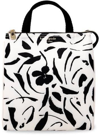 kate spade new york Insulated Lunch Tote, Painters Garden | Cute Insulated Soft Cooler Bag, Adult Lunch Box with Silver Thermal Interior Lining and Mesh Storage Pocket