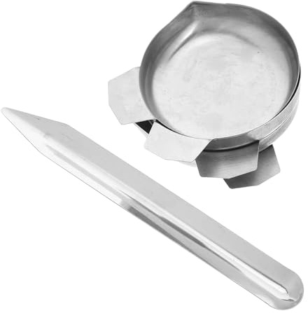 Veemoon Lot de 5 Plateaux Ronds en Acier Inoxydable pour Balance Électronique Coupelles de Pesée Précises pour Bijoux Poudres et Liquides Plateau de Pesée de Laboratoire Polyvalent