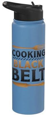 Cooking Black Belt Cooking Chef Cook Stainless Steel Insulated Water Bottle