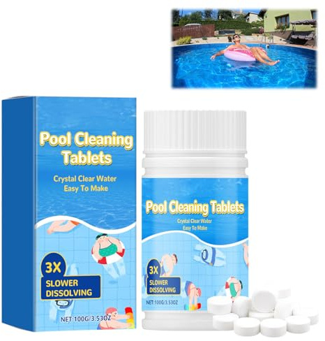 Tabletas de cloro de piscina de 100 g, tabletas dispensadoras 4 en 1, para piscina, remo, bañeras de spa, clarificador para agua, productos químicos de piscinas