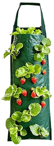 Sacos para plantas de tomate | Colgar con 8 agujeros para plantar | Maceta de tomate con asa | Diseñado para plantar arándanos y verduras, adecuados, verduras, fresas y arándanos, ideal para