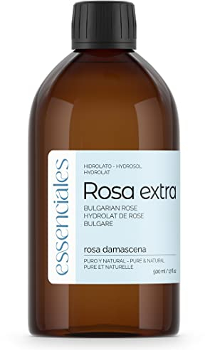Essenciales – Acqua Floreale Naturale di Rosa Extra BIO, 100% Pura con Certificato Ecologico, 500ml | Acqua Floreale Naturale Rosa Damascena