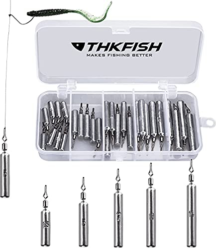 THKFISH Angelzubehör Set Gewichte Angeln Sinker Angeln Drop Shot Gewichte Angelgewichte Kit Drop Shot Rig A-Schlank Gestaltenn Gewichte 28 Stück