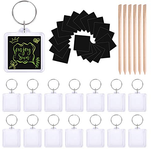 TUPARKA 38 Pcs Scratch Art Key Chain Set Scratch Rainbow Papers Rainbow Key Ring for Party Bag Fillers and Craft Supplies