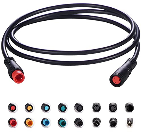 baluoqi Verlängerungskabel 2Pin/3Pin/4Pin/5Pin/6Pin/8Pin/9Pin wasserdichter Verbindungsstück 80CM für elektrisches Fahrrad Licht/Gas/Bremse/Ebike Teile verlängern Draht