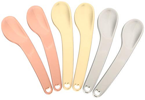 6pcs Cream Spoon Eye Cream Makeup Spatula Beauty Scoop Cream Applicator Facial Cream Spatula Makeup Spoon Facial Mask Stick Spatula Scoop Mask Spoon Zinc Alloy Cosmetic