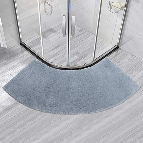 Ledph Duschvorleger Eckdusche, Badteppich Eckdusche In Grau, rutschfest Badematte Halbrund Gebogene Duschmatte, Waschbar Badezimmerteppich Mikrofaser,45 * 100cm