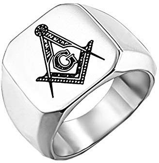 PAURO herr dam vintage frimurare ring i titan stål punk stil, Metall, metall