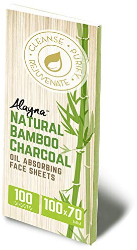 Alayna TM Oil Blotting Sheets for Face Natural Bamboo Charcoal Paper Oily Skin Absorbing Tissues Beauty Blotters Remove Excess Shine Organic Blot Papers Facial Make Up & Care 1 Pack