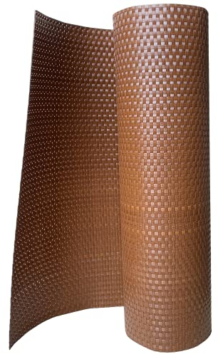 workingHOUSE Balkon Sichtschutz Meterware 120 cm – Polyrattan Balkonverkleidung in Honigbraun, wetterfeste Balkonbespannung & Sichtschutzstreifen