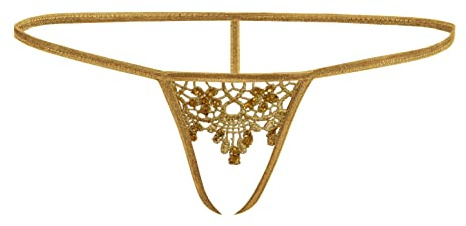Sohimary 476 Damen Mini Offen Spitze String Tanga 32 34 36 38 XS S M Gold