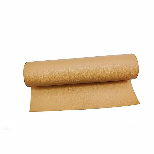 Surriba Cuero Adhesivo para Tapizar, Polipiel para Tapizar, Cinta de Cuero para Bricolaje Ropa de Cuero Carteras 20 * 120cm Albaricoque Lino