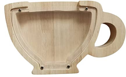 Luckxing 3 Madera para niños | Banco Monedas Taza té Personalizado Roble,Contenedor Caja Ahorro Dinero Moneda Creativa Adecuado para la decoración del hogar