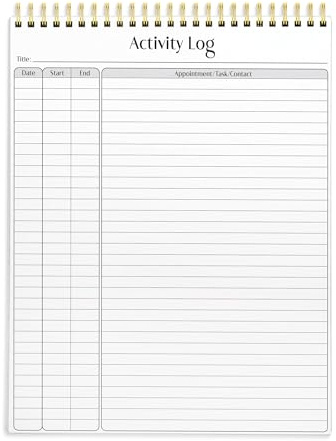 Better Office Products Bloc de notes pour journal d'activité, 21,6 x 27,9 cm, 50 feuilles, spirale à double fil, liste de contrôle de productivité quotidienne, suivi du temps quotidien, par Better