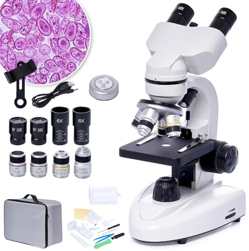 SELFIE CAT 200X-5000X Binocular Compound Microscope for Adults & Students