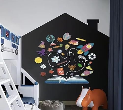 Tafelfolie Selbstklebend Schwarz | Kreidefolie Magnetfolie | Selbstklebende Tafelfolie Schwarz Matt als Tafel für Wand oder DIY Kreidetafel beschreibbar, abwischbar, magnetisch | (100x120cm)