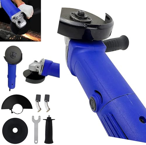 Grinder Tool Angle Grinder,12000 RPM Disc Cutter Stump Grinder with Spanner,115mm Bench Grinder Mini Grinder Wood Cutter 2000W with Wheel Guard for Cutting/Grinding/Polishing/Sharpening(Blue)